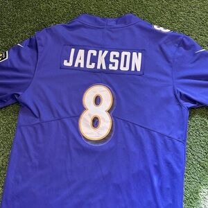 Baltimore Ravens Lamar Jackson NFL Nike Number 8 Jersey